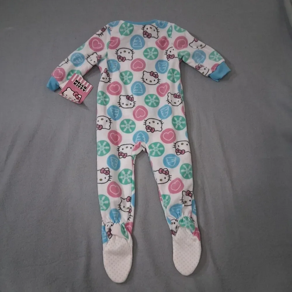 Hello Kitty Sleeper Size 12m Baby Toddler One Piece Footed Pajamas PJs Warm Soft